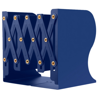 收納部屋 無印風鐵藝伸縮書架 深藍色 1層 可伸縮書擋 書立架, 15 x 10~50 x 19cm