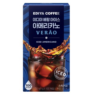 EDIYA COFFEE Verang 冰美式原豆咖啡隨身包, 1個, 100入, 1g