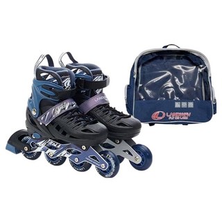 LANDWAY 兒童動感直排輪鞋 + 直排輪鞋袋組, 1套, 黑色