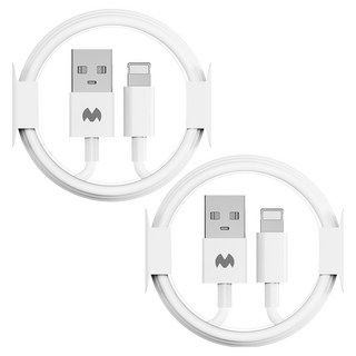 구스페리 A타입-라이트닝 8핀 아이폰 고속 충전 케이블, 화이트, 2개, 1m