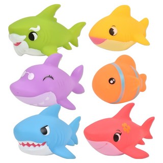 OZ TOY 橡膠沐浴玩具公仔 6件組, 1套, SQ22014-5 鯊魚