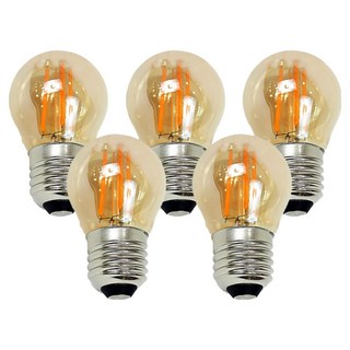 Ledison LED 愛迪生燈泡 G45 4W 2200K, 燈泡色, 5個