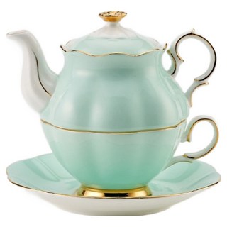 Tealogic Diana 陶瓷一人茶具組, 天藍色, 1套