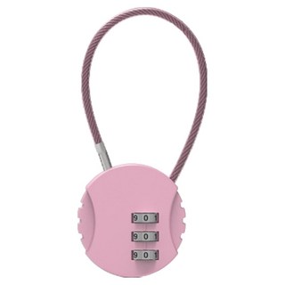 3位密碼安全鋼絲鎖 粉紅色, 1個