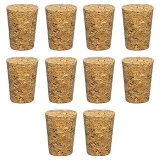 경사형 압착 코르크 와인병 마개, 브라운, 10개