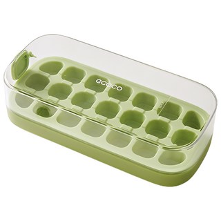 ecoco 意可可 高質一體式密封按壓倒冰盒 21格, 薄荷綠, 1個