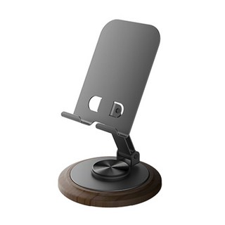COTECi 手機木紋底座旋轉折疊支架 BS013 148g, 1個, 槍灰色