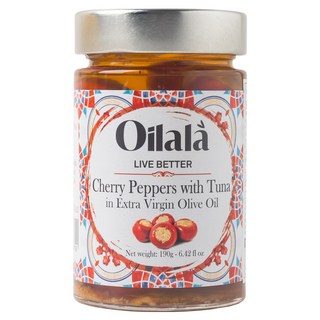 Oillala 鮪魚餡醃漬櫻桃辣椒, 1個, 190g