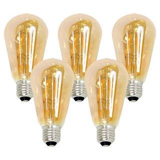 Ledison LED 愛迪生燈泡 ST64 4W 2200K, 燈泡色, 5個