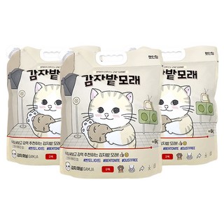 펫인칭 고양이 벤토나이트 감자밭 모래, 6kg, 3개, 무향