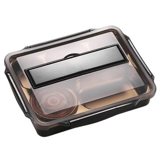 輝鴻 頂規不鏽鋼分隔式便當盒, 高貴黑, 1個