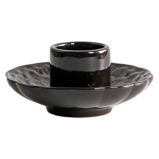 單圓鼠尾草陶瓷燃燒盤, 黑色