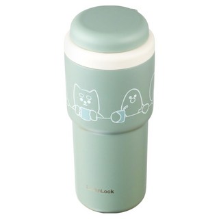 LocknLock 樂扣樂扣 野獸朋友們 馬卡龍保溫杯, 480ml, 天空藍 + 薄荷綠, 1個