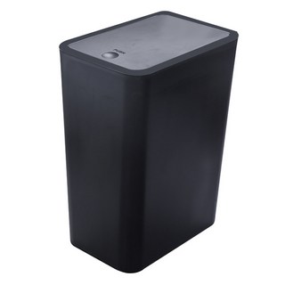 Life 日系簡約按壓式彈蓋垃圾桶, 黑色