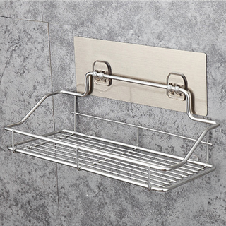 免打孔不銹鋼多用置物架, 銀色, 1個