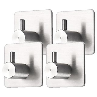 304無痕不鏽鋼強力掛鉤 4個 銀色 - 免釘 廚房浴室牆面收納好幫手