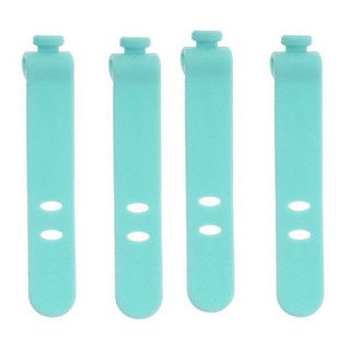 蕉蕉購物 矽膠線材綁線器4件組 淺藍色, 1組
