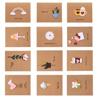 코히모 축하 감사 카드 + 편지봉투 12종 세트 5W0342, 혼합색상, 1세트