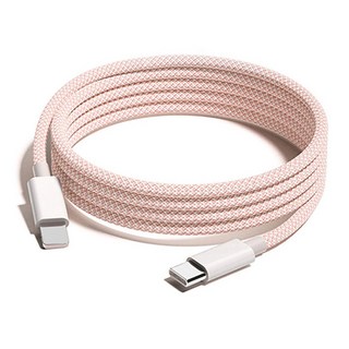 Type-C-Type-C 蘋果彩色编織快充線, 200cm, 蜜粉色, 1條