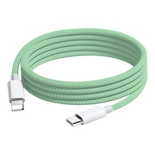 蘋果快充線彩色编織線 Type-C-Lightening, 100cm, 湖綠色, 1條