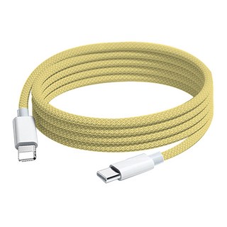 蘋果快充線彩色编織線 Type-C-Lightening, 100cm, 薑黃色, 1條