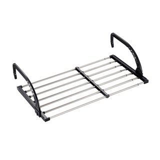 免安裝不鏽鋼伸縮曬衣架, 黑色 + 銀色