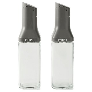 한샘 클리어 자동개폐 미니 오일병 그레이, 350ml, 2개