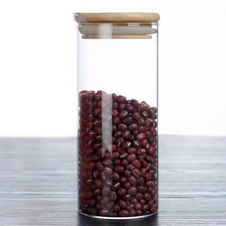 JAR嚴選 竹木蓋高硼矽玻璃食品級密封儲物保鮮罐 400ml, 1個