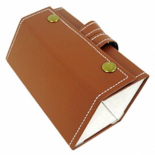 Reddot 紅點生活 可掛便攜防壓折疊式眼鏡收納盒 二格, 皮革棕, 1個