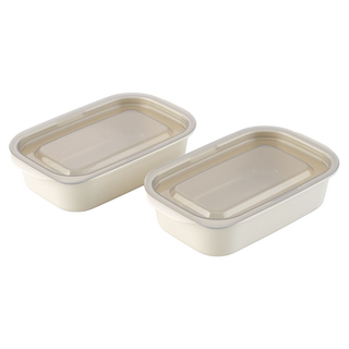 inomata 蓋子可微波便當盒 日本製 淺灰色, 2個