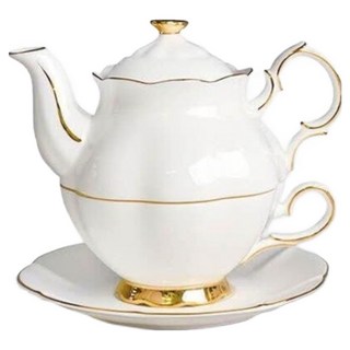 Tealogic Diana 陶瓷一人茶具組 小, 白色, 1套