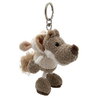 soonZAM 可愛又古怪的披著羊皮的狼玩偶鑰匙圈, 10cm, 1個, 白色