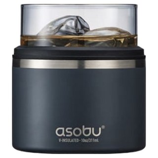 아소부 스테인레스 홀더 온더락 쿨러 위스키잔 스모크 311ml, 1개