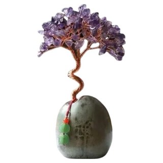 A&R 發財水晶樹聚寶盆 創意盆栽款, 紫水晶