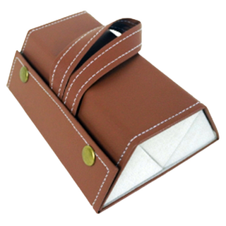 可掛便攜防壓折疊式眼鏡收納盒, 3格 皮革棕, 1個