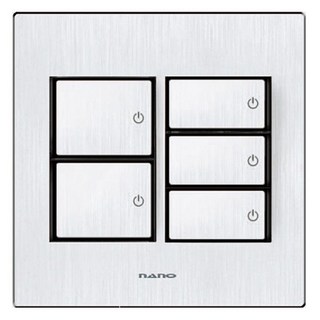 nano ART2 Nano Electric 室內設計壓克力配線裝置 SIMPLE 雙聯5開關 黑色, 1個
