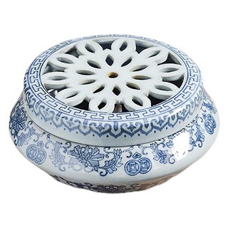 中式青花瓷平蓋香爐 青花色, 1個