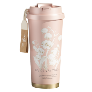 couselect 兩用咖啡杯 95 x 95 x 185mm, 500ml, 1個, 粉色鈴蘭花