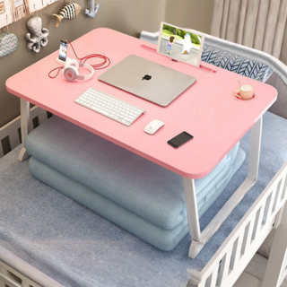 費歐家 折疊電腦桌 平面款無屜款, 櫻花粉
