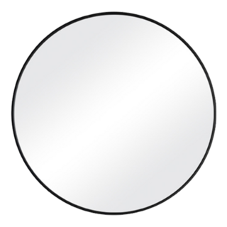 費歐家 北歐簡約太空鋁浴室圓鏡 40cm 黑色