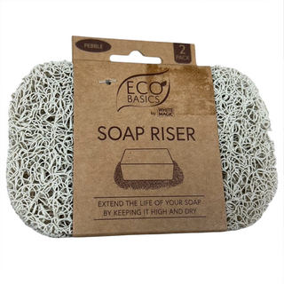 White Magic Eco Basics Soap Riser 抗菌防霉香皂墊 2片, 鵝卵灰, 1組