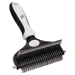 딩동펫 반려동물 2in1 죽은털제거 매듭 브러쉬 S, 블랙화이트, 1개