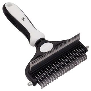 딩동펫 반려동물 2in1 죽은털제거 매듭 브러쉬 L, 블랙화이트, 1개