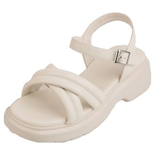 PINKELEPHANT 女性羽毛輕量鞋底雲朵交叉厚底涼鞋 5cm