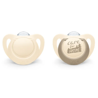 NUK Nature 矽膠安撫奶嘴 2號, 6~18個月, 莫蘭迪米, 2個