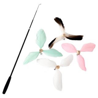 둥둥펫 고양이 장난감 빙글빙글 회전 회오리깃털 낚시대 5종 세트, 랜덤발송, 1세트