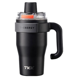 TKK 跳跳超霸杯 冰壩杯大容量 陶瓷內膽 內含泡茶神器 長效保溫, 黯夜黑, 800ml, 1個