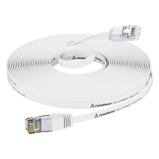 AHOYE CAT6扁平乙太網路線 1Gbps/1000Mbps/NAS伺服器, 10m, 1個, 白色