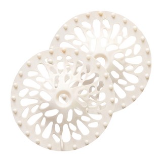 Axis 艾克思 衛浴地板水槽TPR圓形防堵塞濾髮蓋 2個 2組, 白色