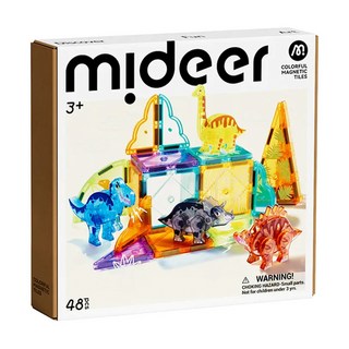 mideer 多彩透光磁力片, 侏儸紀冒險 多色, 1盒